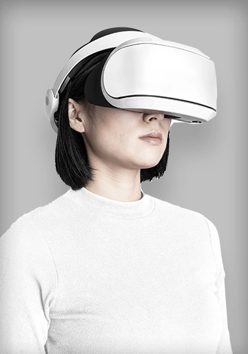 girl watching or playing VR